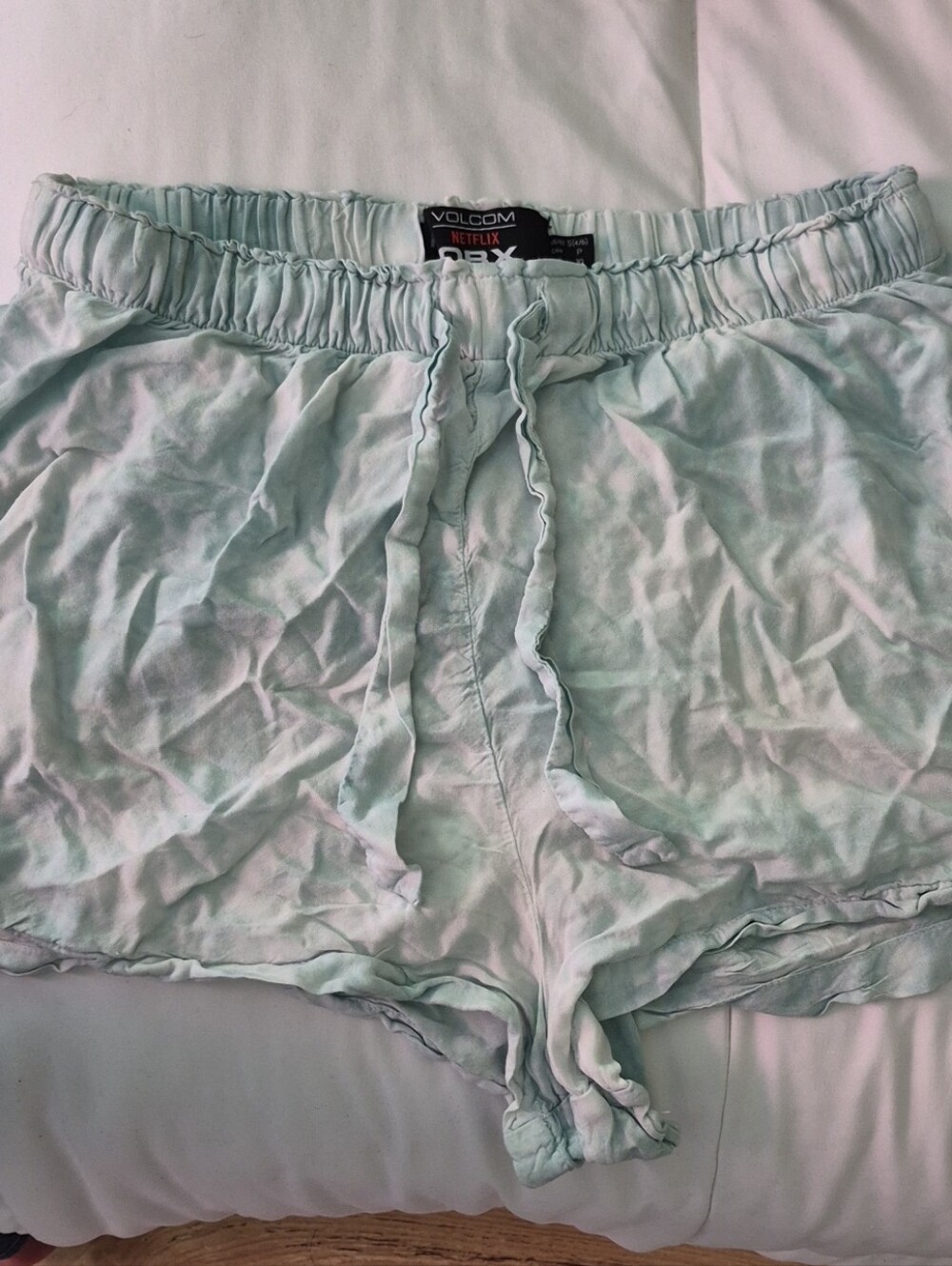 Volcom Women's Mint Green Elastic Waist Lounge Shorts